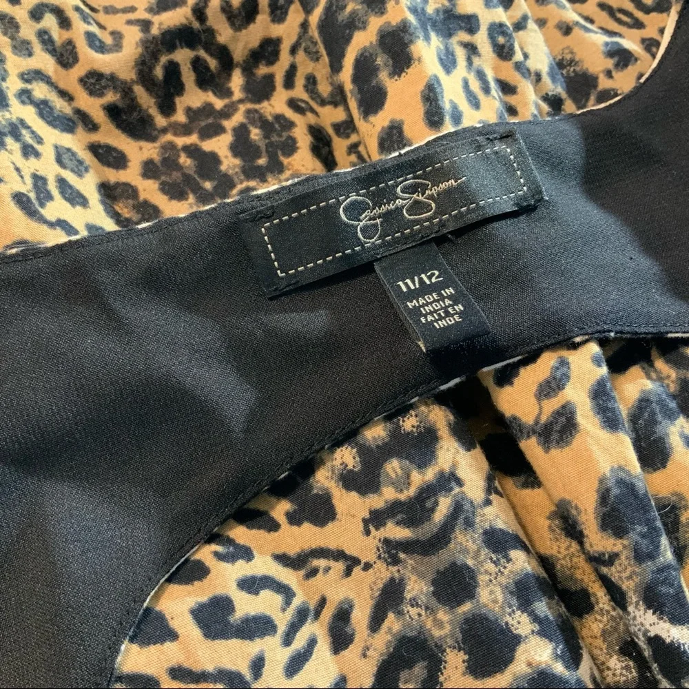 Leopard Print Fit Flare Summer Dress 11/12 Cutout back Jessica Simpson - Picture 10 of 13